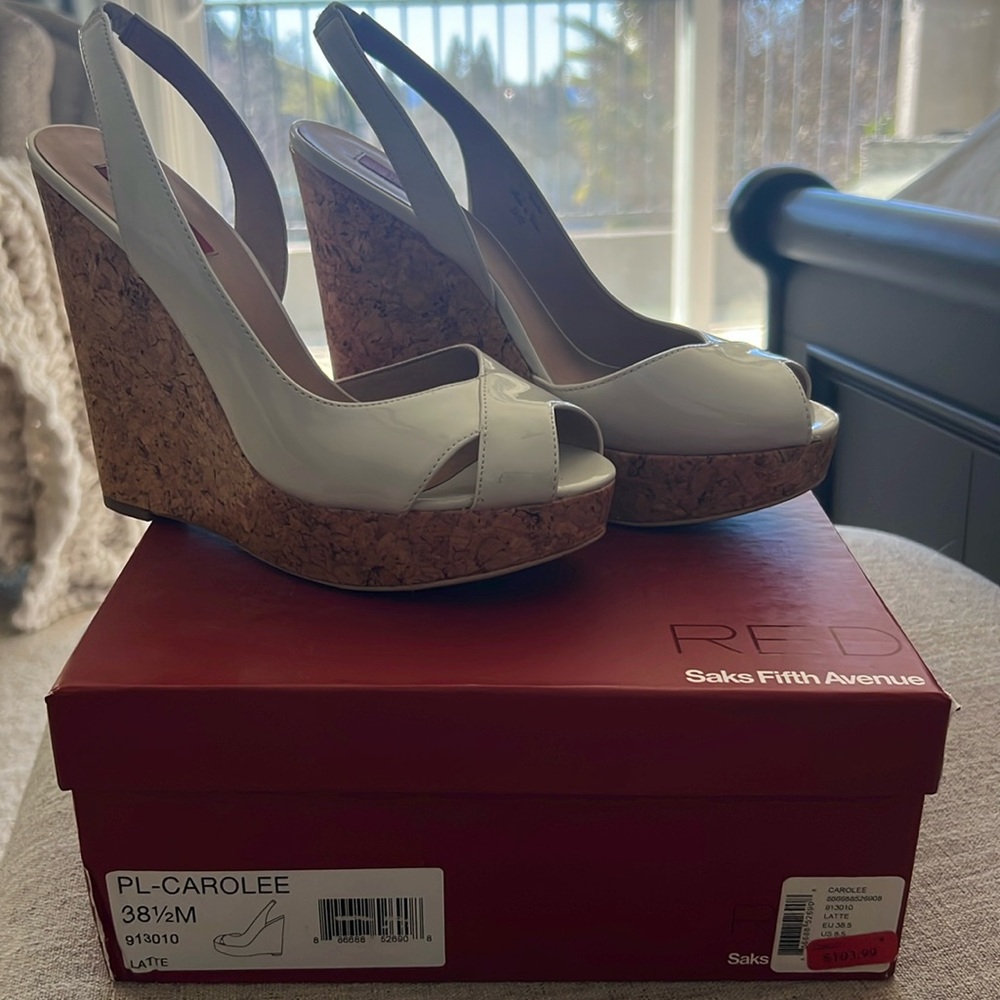Saks, Fifth Avenue RED wedges